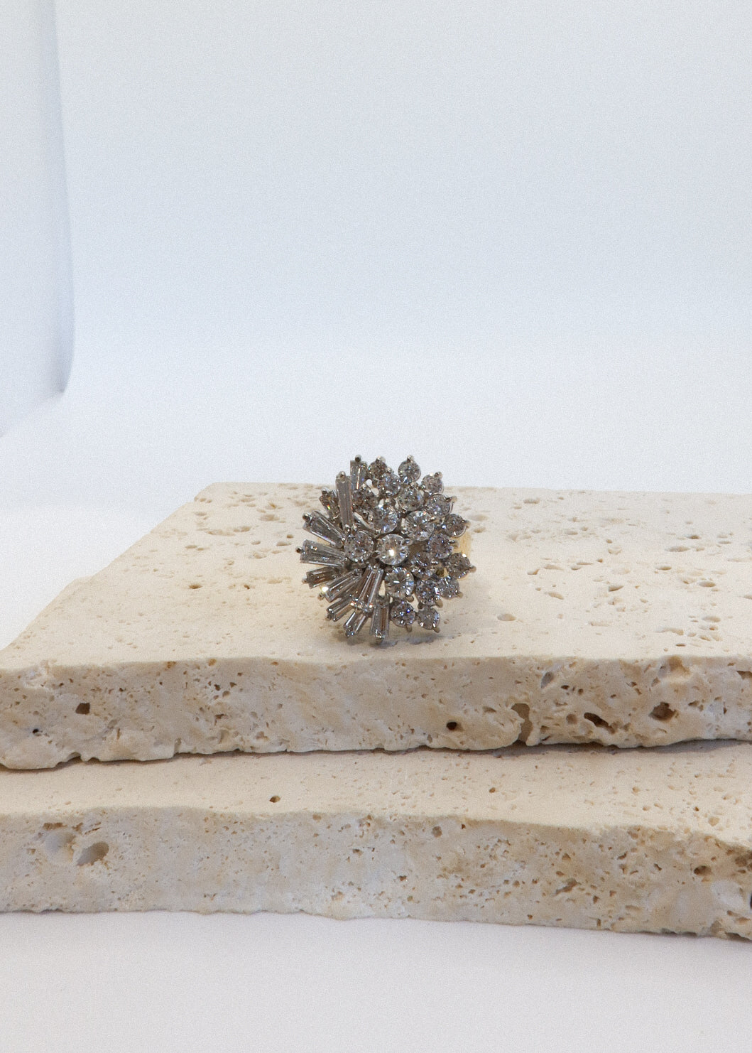 18ct Yellow & White Gold Diamond Cluster Cocktail Ring