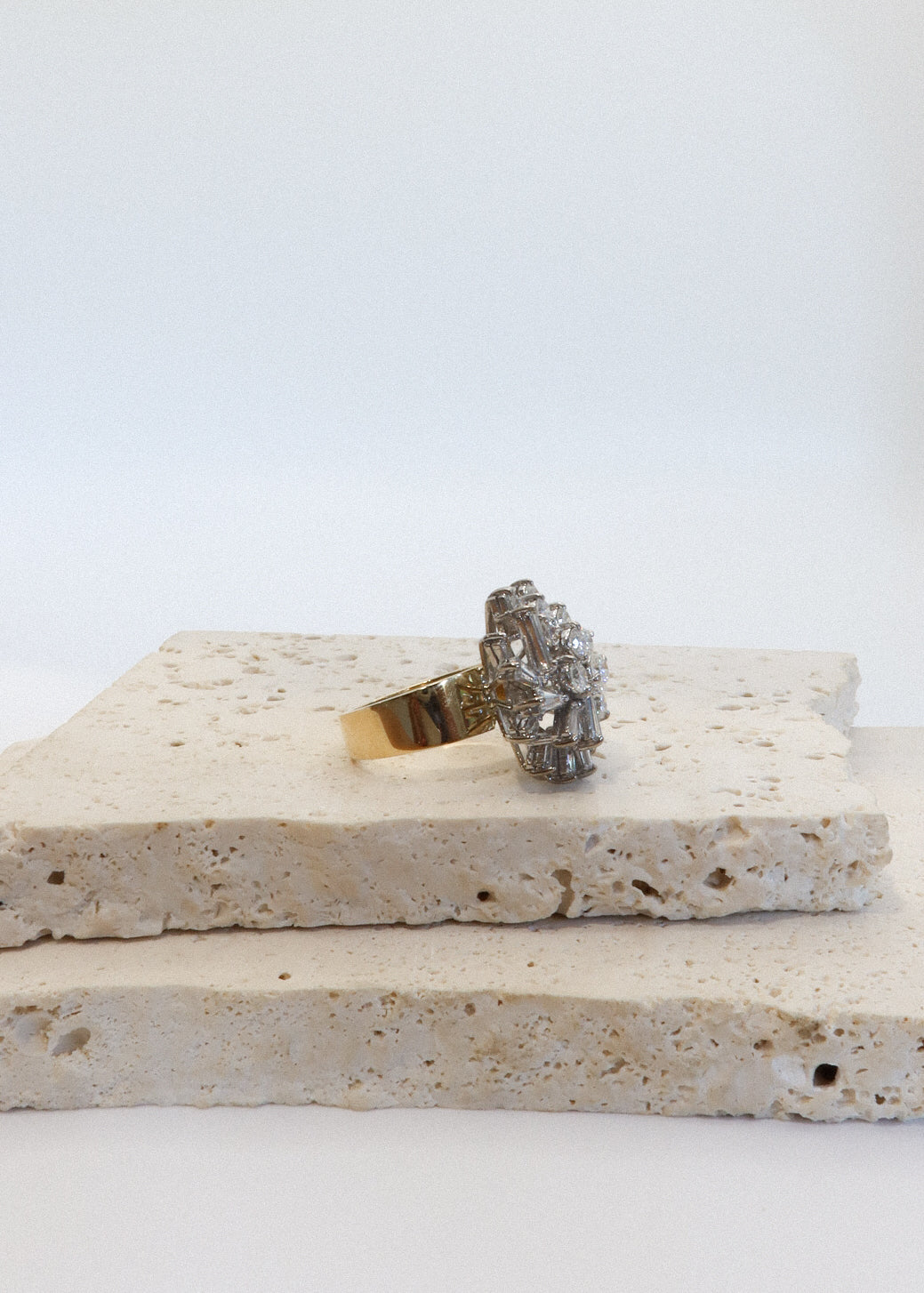 18ct Yellow & White Gold Diamond Cluster Cocktail Ring