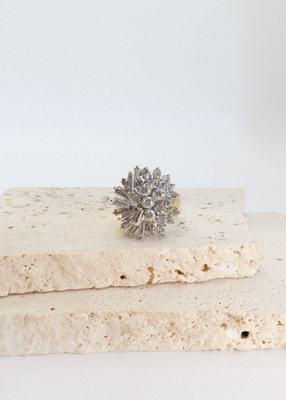 18ct Yellow & White Gold Diamond Cluster Cocktail Ring