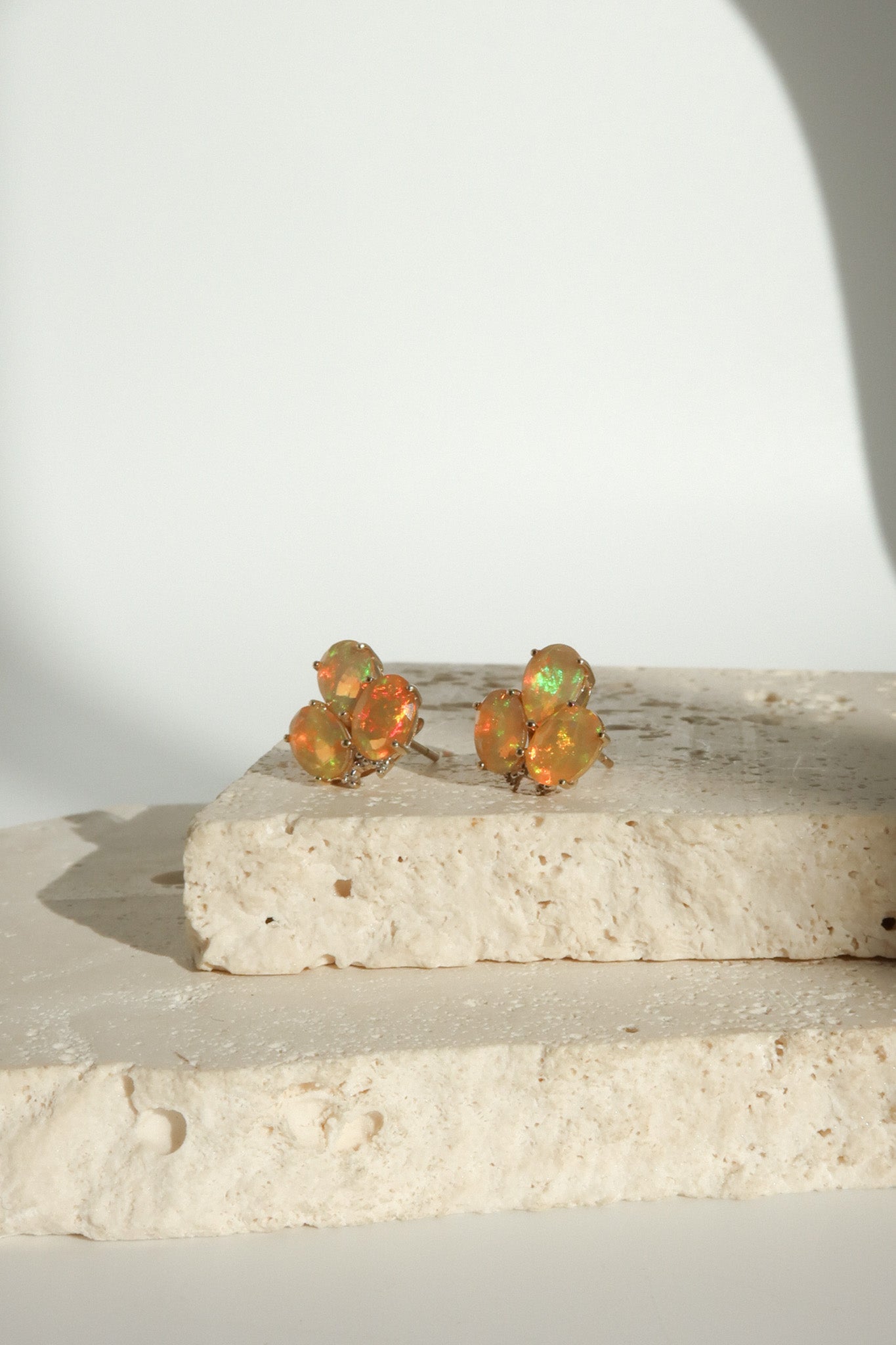 9ct Yellow Gold Fire Opal Earrings