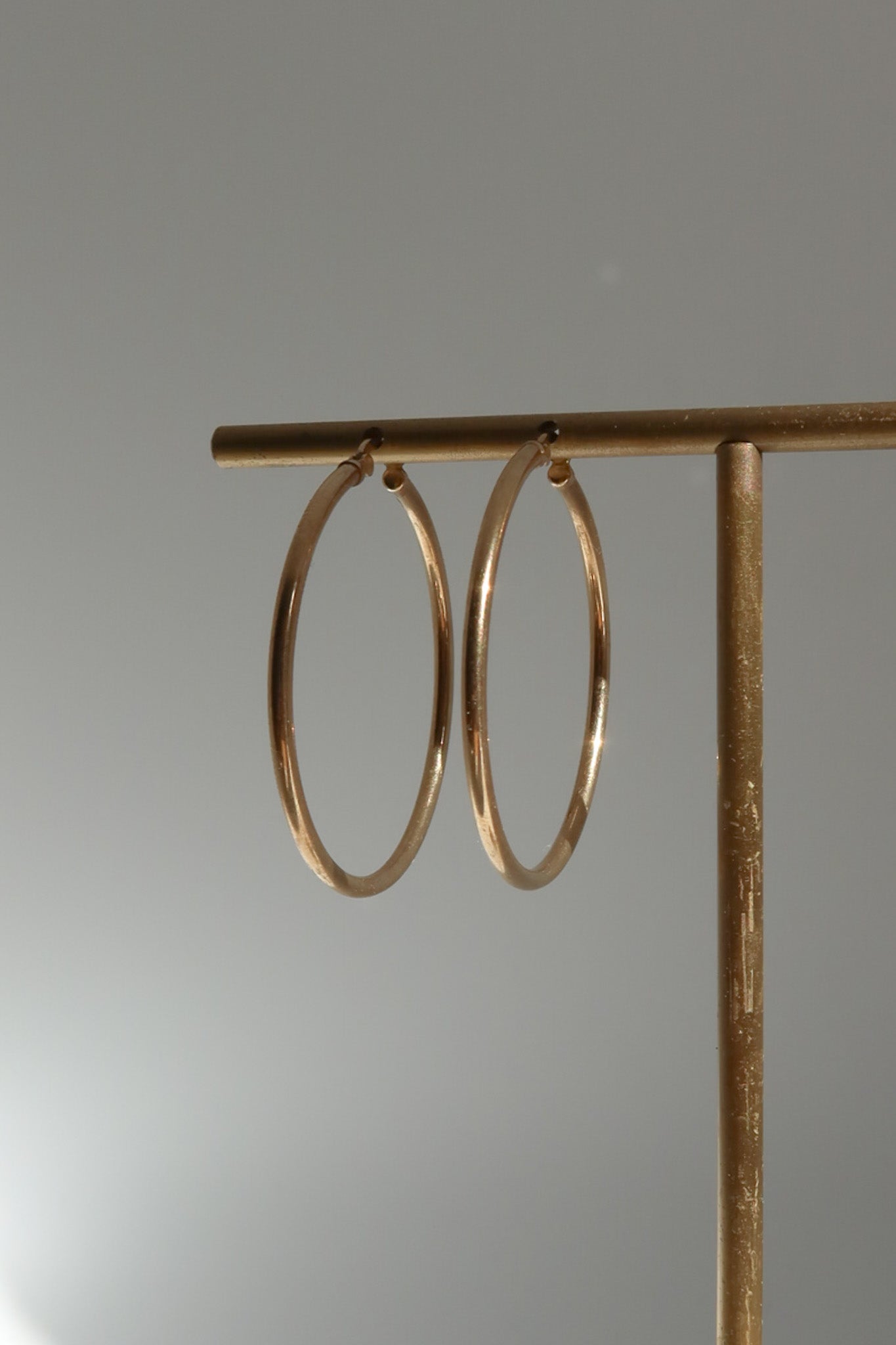 9ct Yellow Gold Thin Large Thin Hoop Earrings