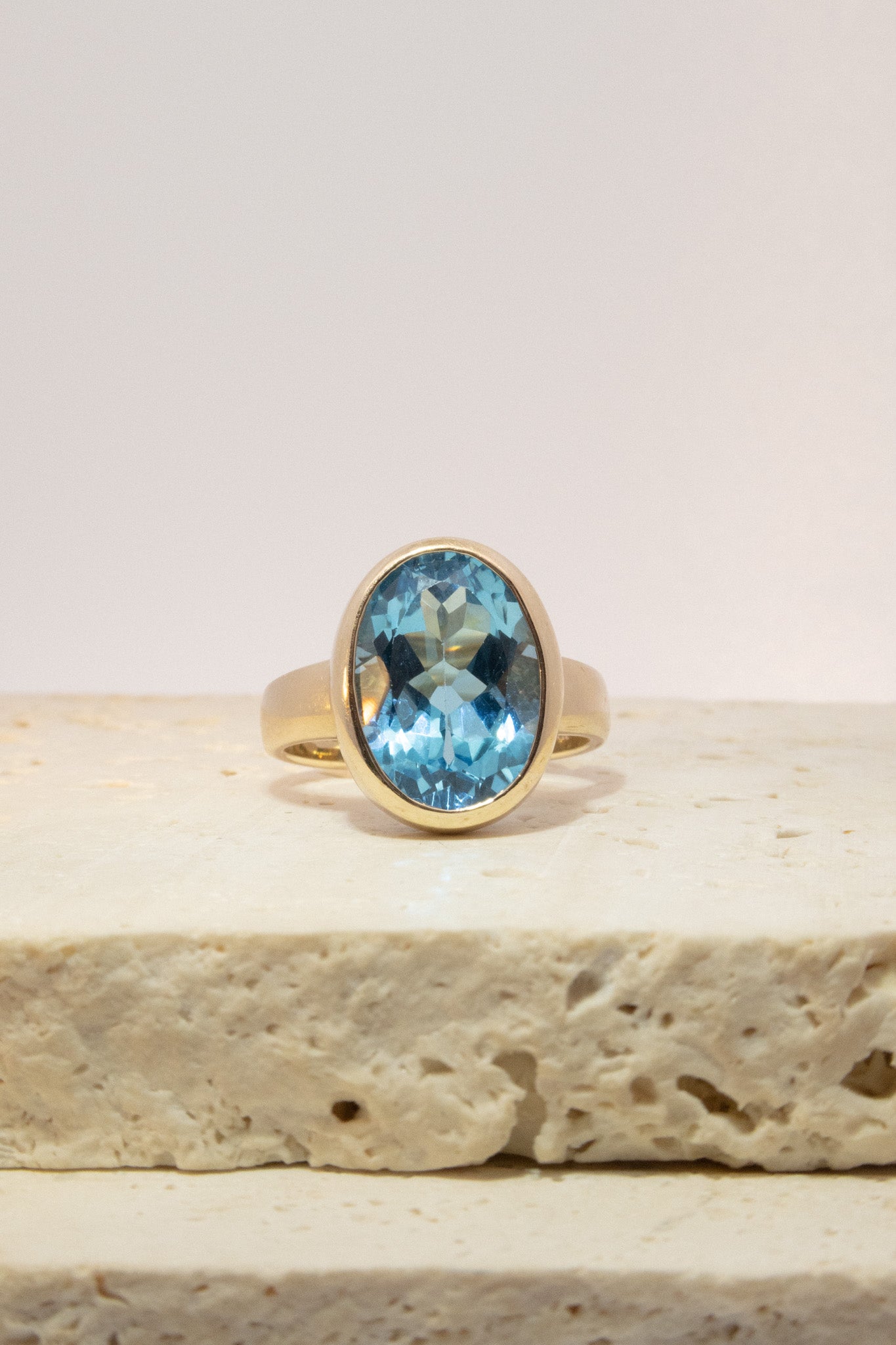 9ct Yellow Gold Bezel Set Topaz Ring