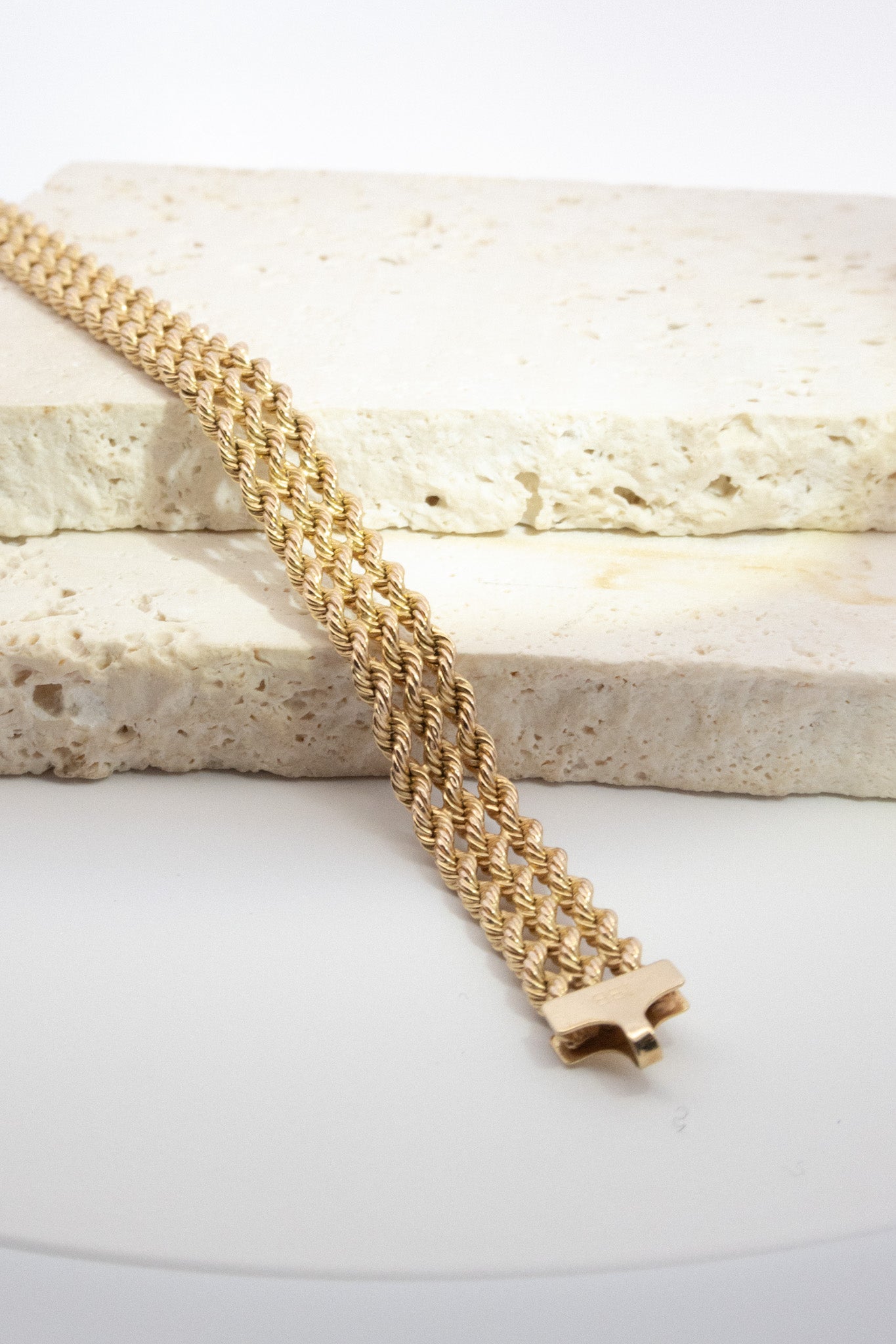 9ct Yellow Gold Triple Rope Chain Bracelet