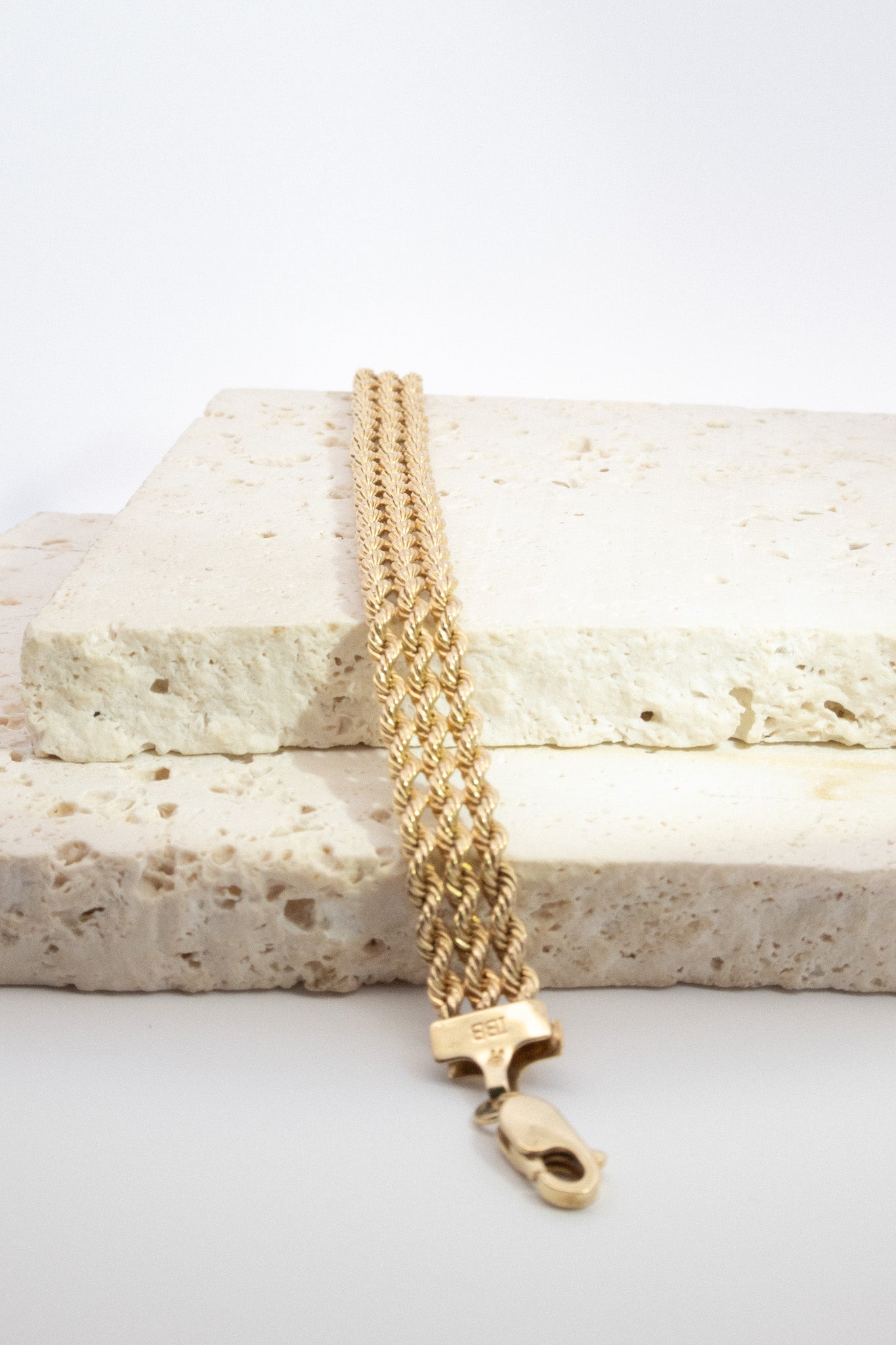 9ct Yellow Gold Triple Rope Chain Bracelet