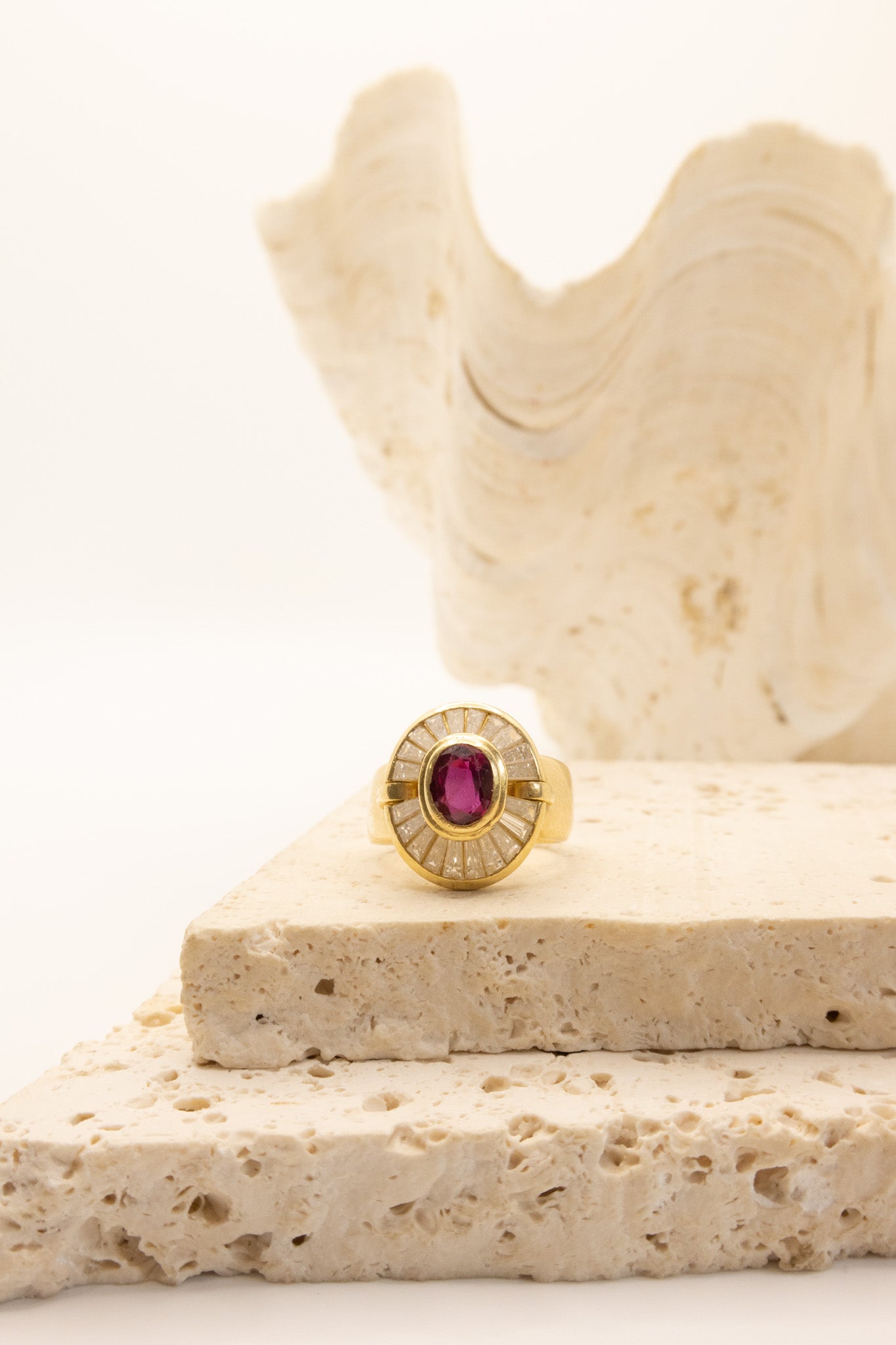 18ct Yellow Gold Ruby & Diamond Ring