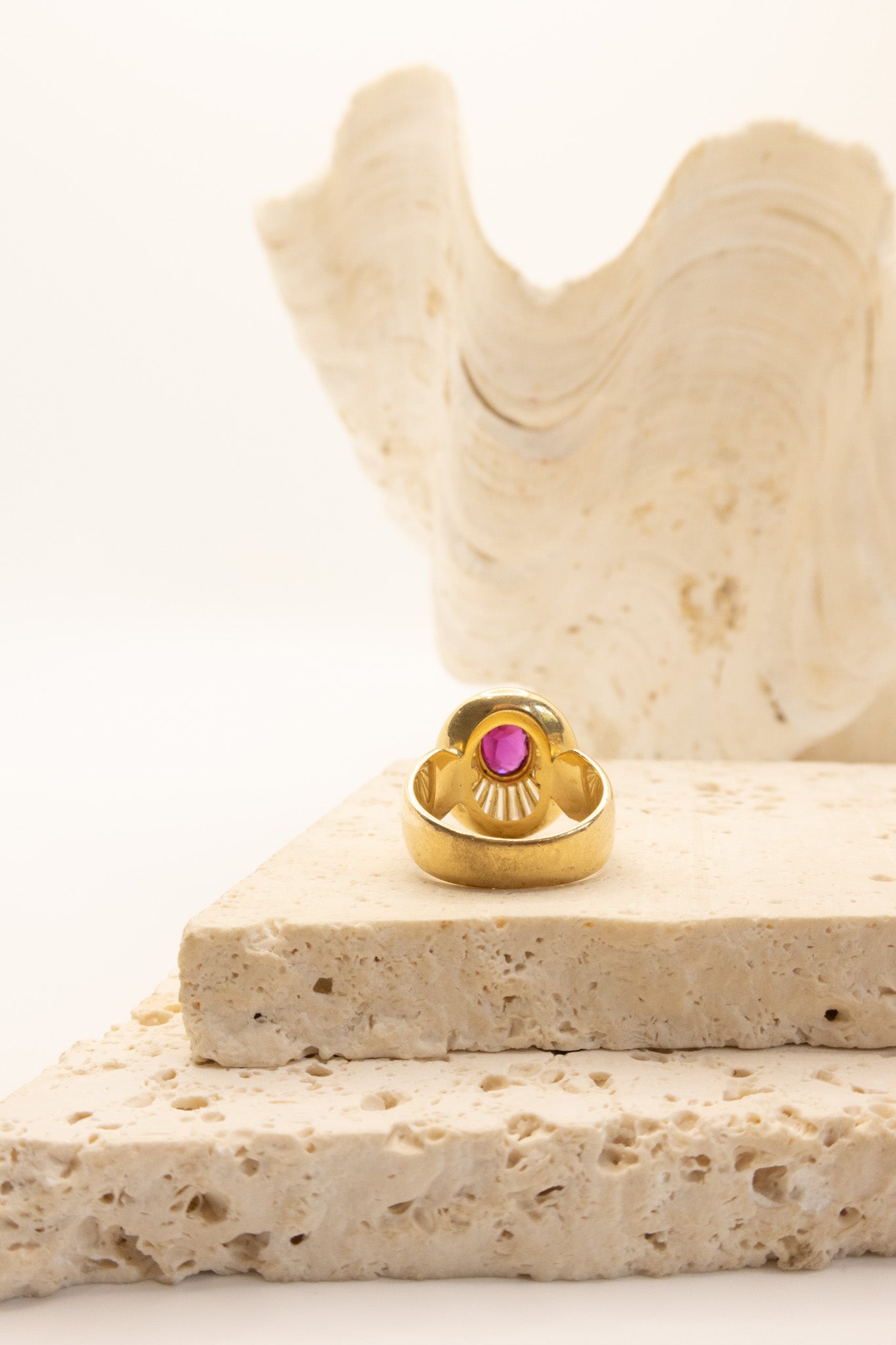 18ct Yellow Gold Ruby & Diamond Ring