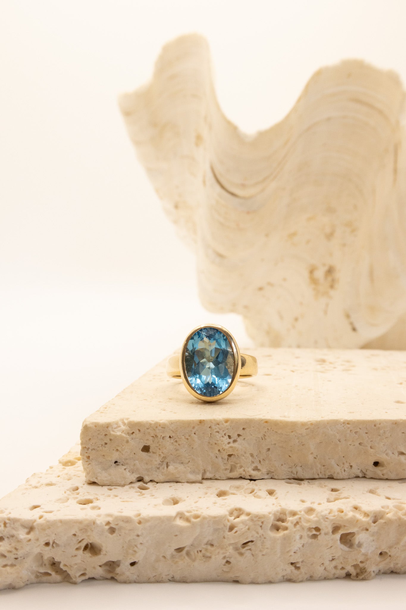 9ct Yellow Gold Bezel Set Topaz Ring