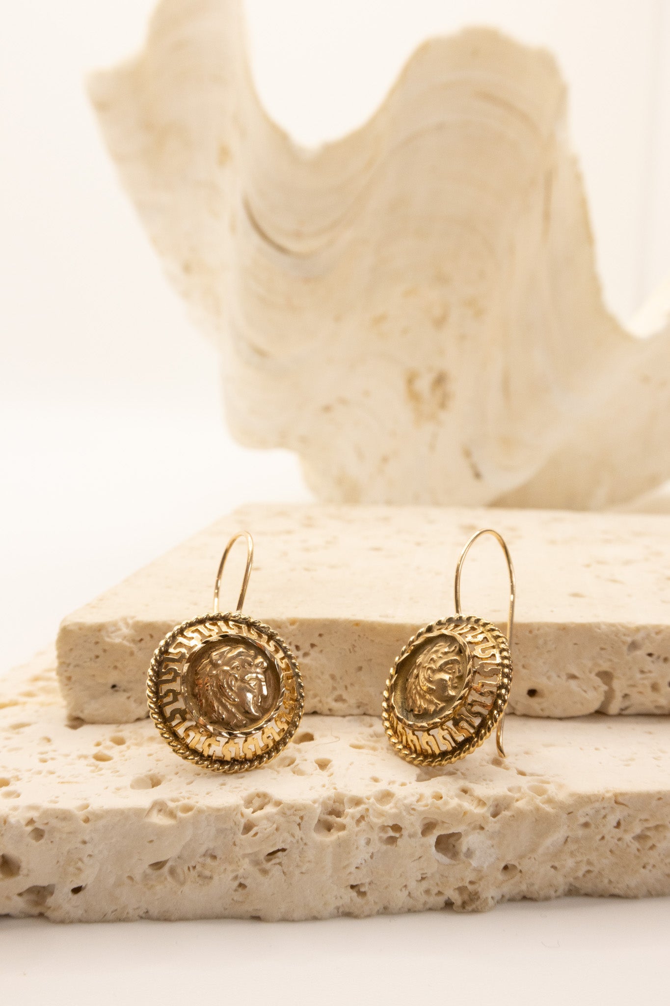 14ct Yellow Gold Coin Style Earrings