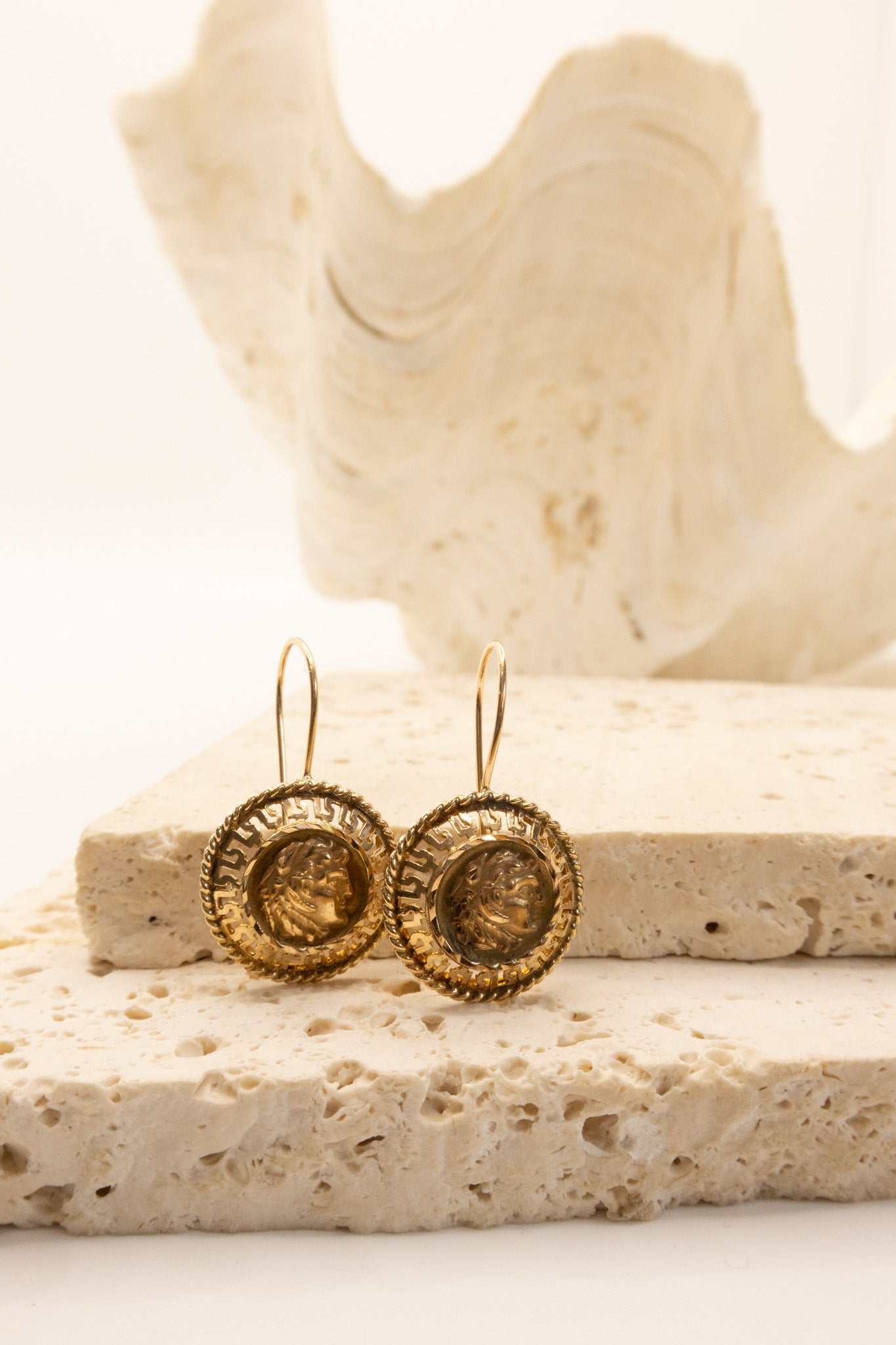 14ct Yellow Gold Coin Style Earrings