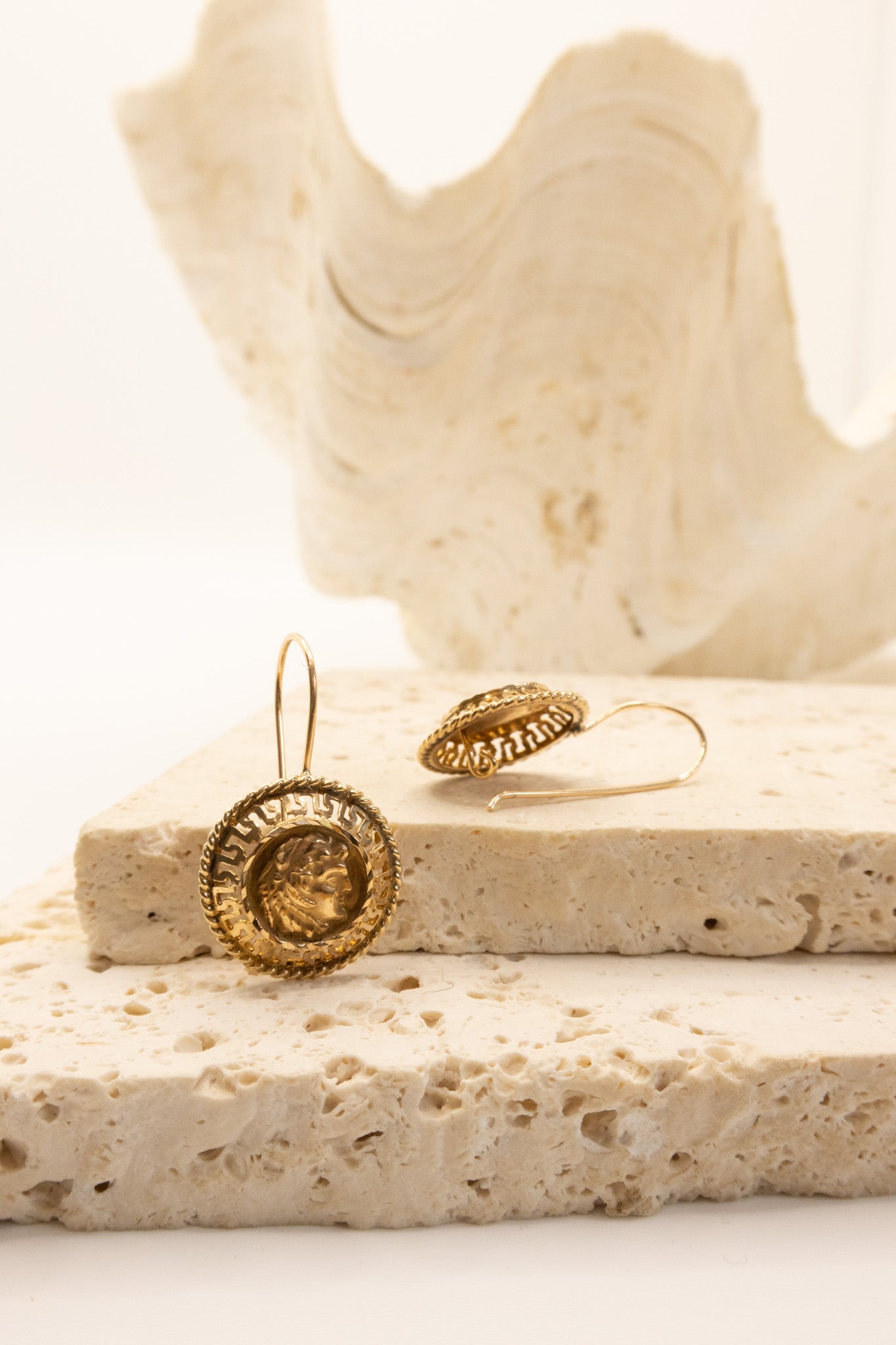 14ct Yellow Gold Coin Style Earrings