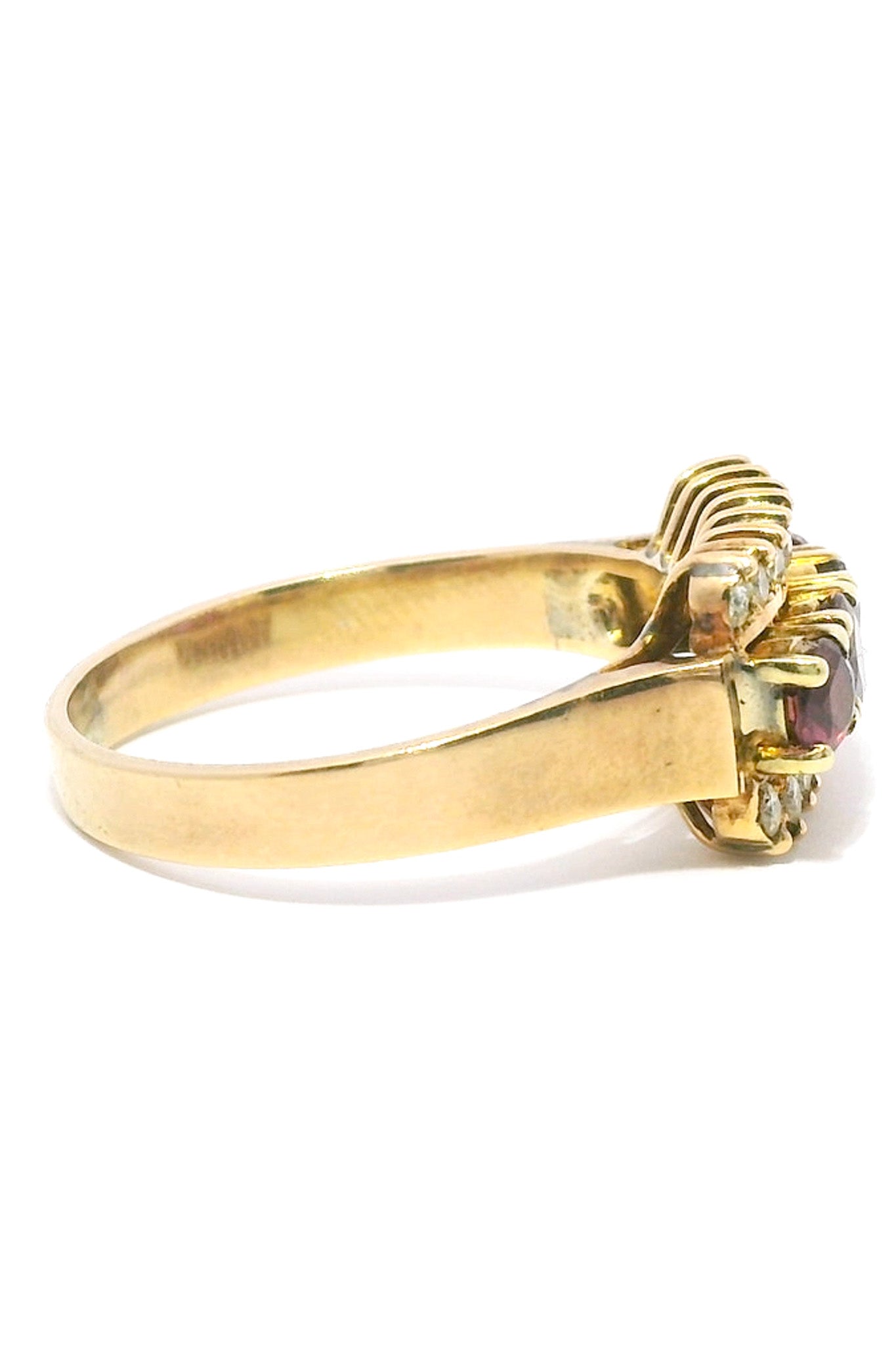 14ct Yellow Gold Pink Sapphire & Diamond Ring