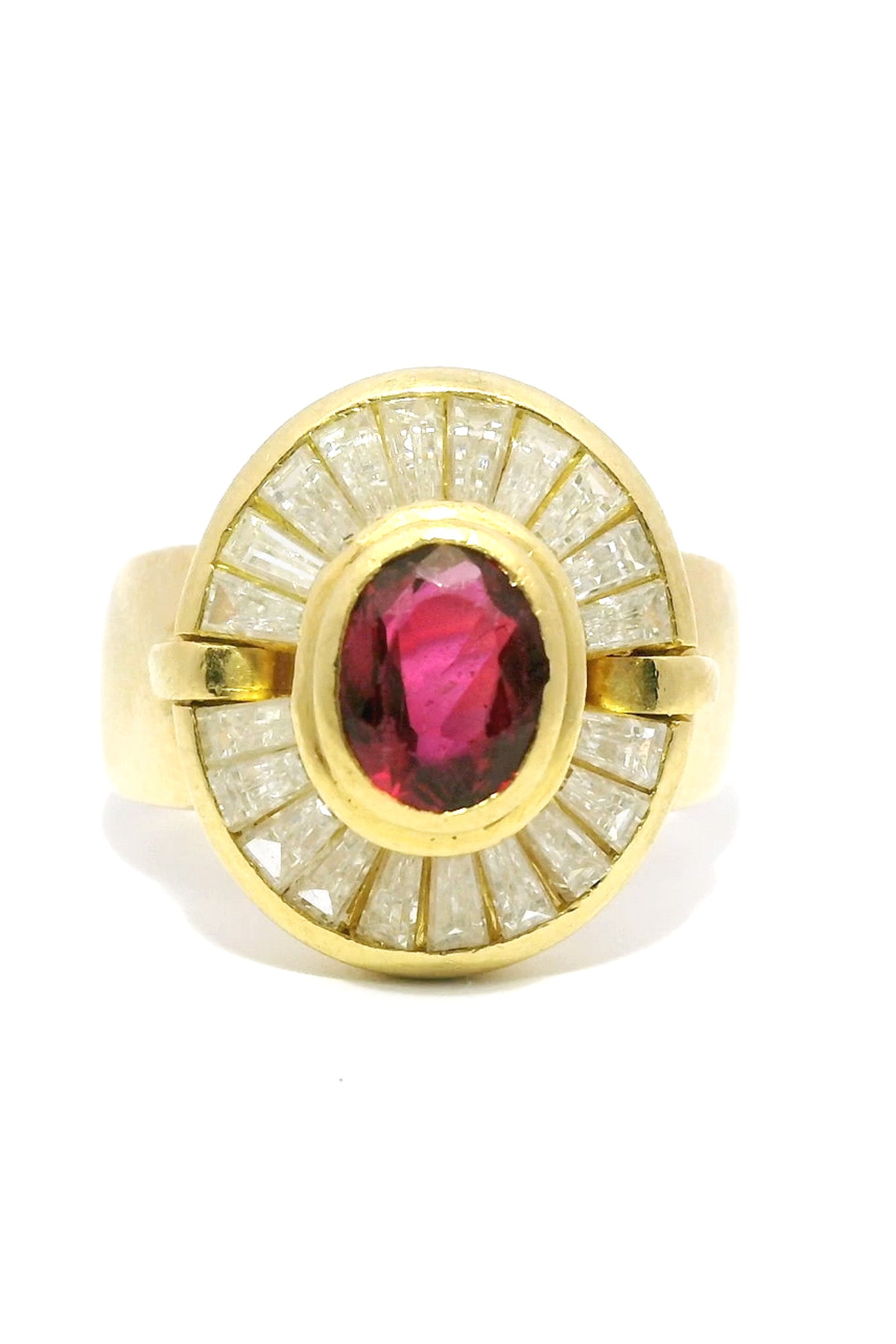 18ct Yellow Gold Ruby & Diamond Ring