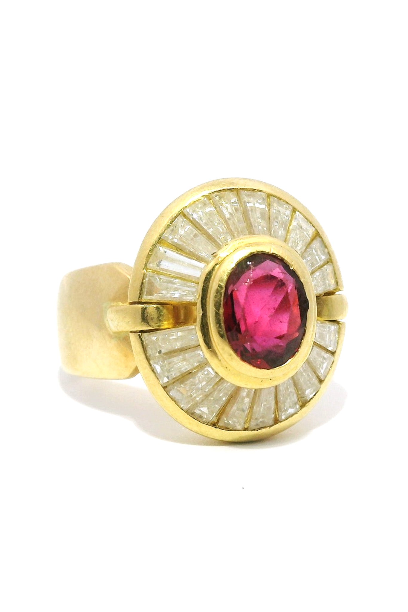 18ct Yellow Gold Ruby & Diamond Ring